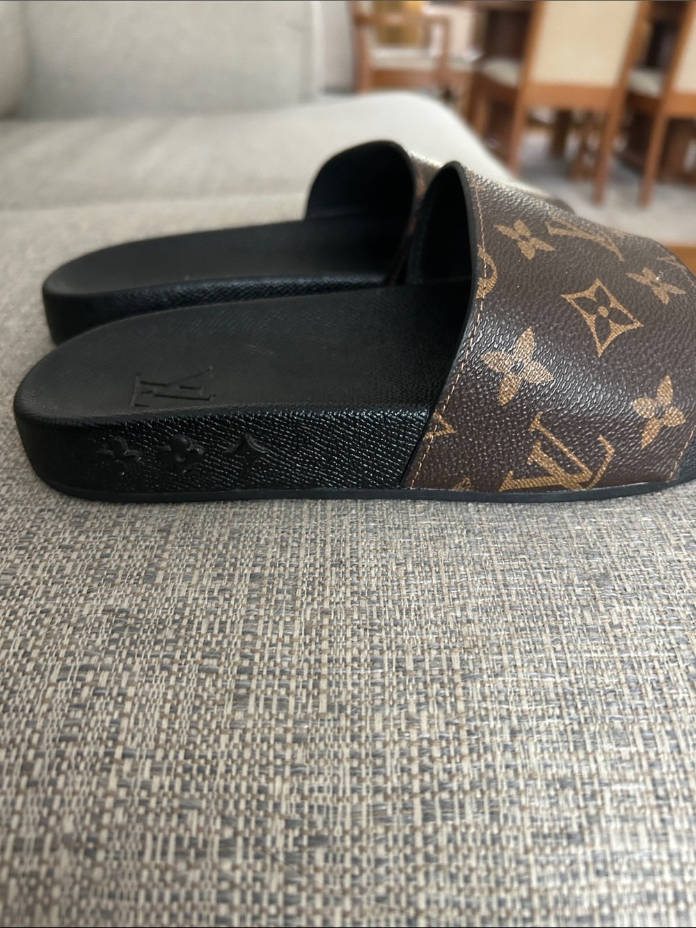 Brown Monogram Slide Sandals Designer Inspired No Size - Picture 2 of 6